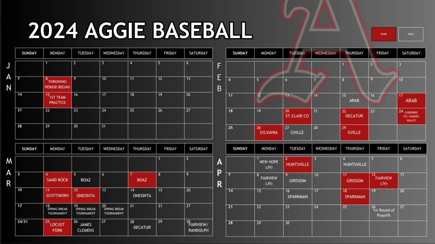  2024 AHS Baseball Schedule