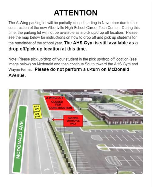 EFFECTIVE IMMEDIATELY!! NEW DROP-OFF/PICK-UP CHANGES